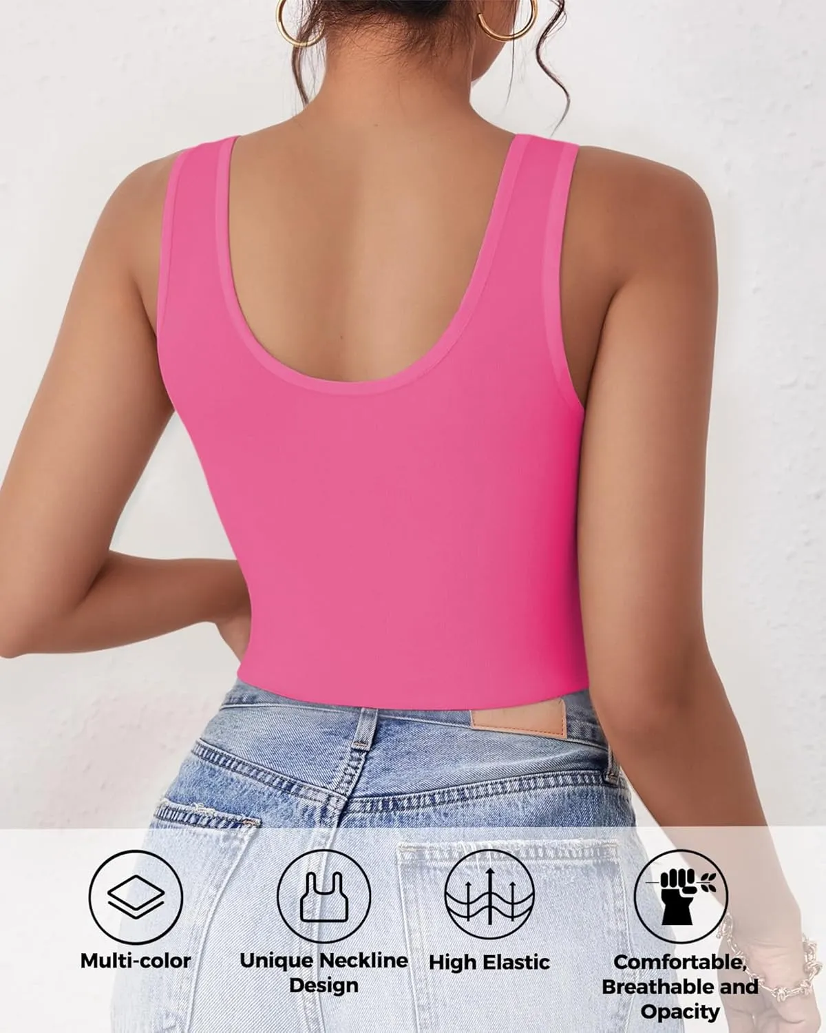 1-3Pcs Crop Tops for Women, U Neck Sleeveless Tank Tops, Basic Cropped Racerback Going Out Tops Athletic Sports Shirts