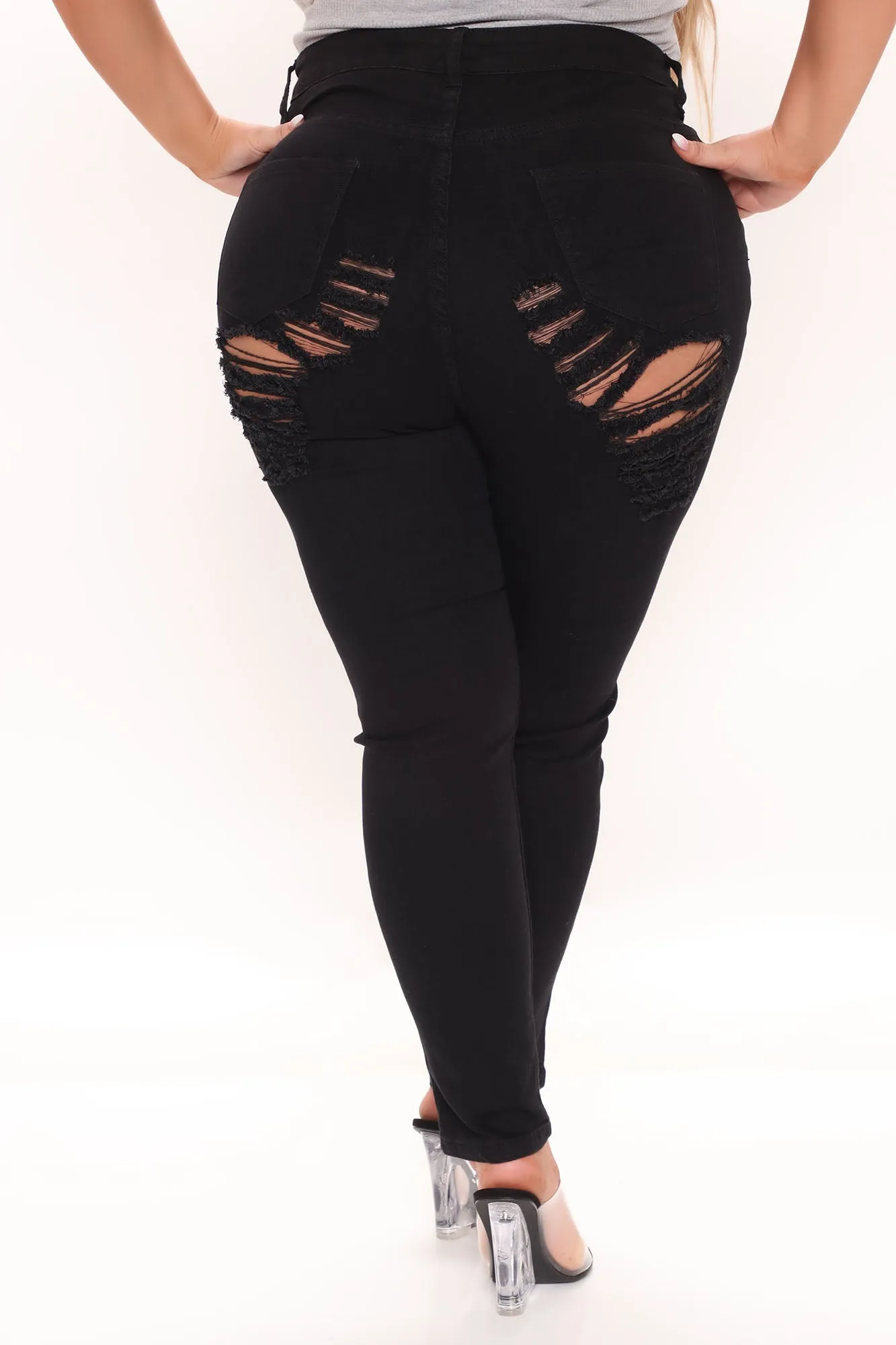 All The Booty Ripped Skinny Jeans - Black
