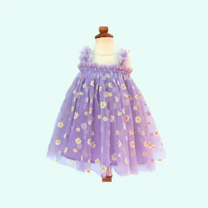 Baby Tulle Dress, Lavender Tulle Dress, Daisy Tutu Dress, Princess Outfit, Tulle Flower Girl Dress, First Birthday Dress