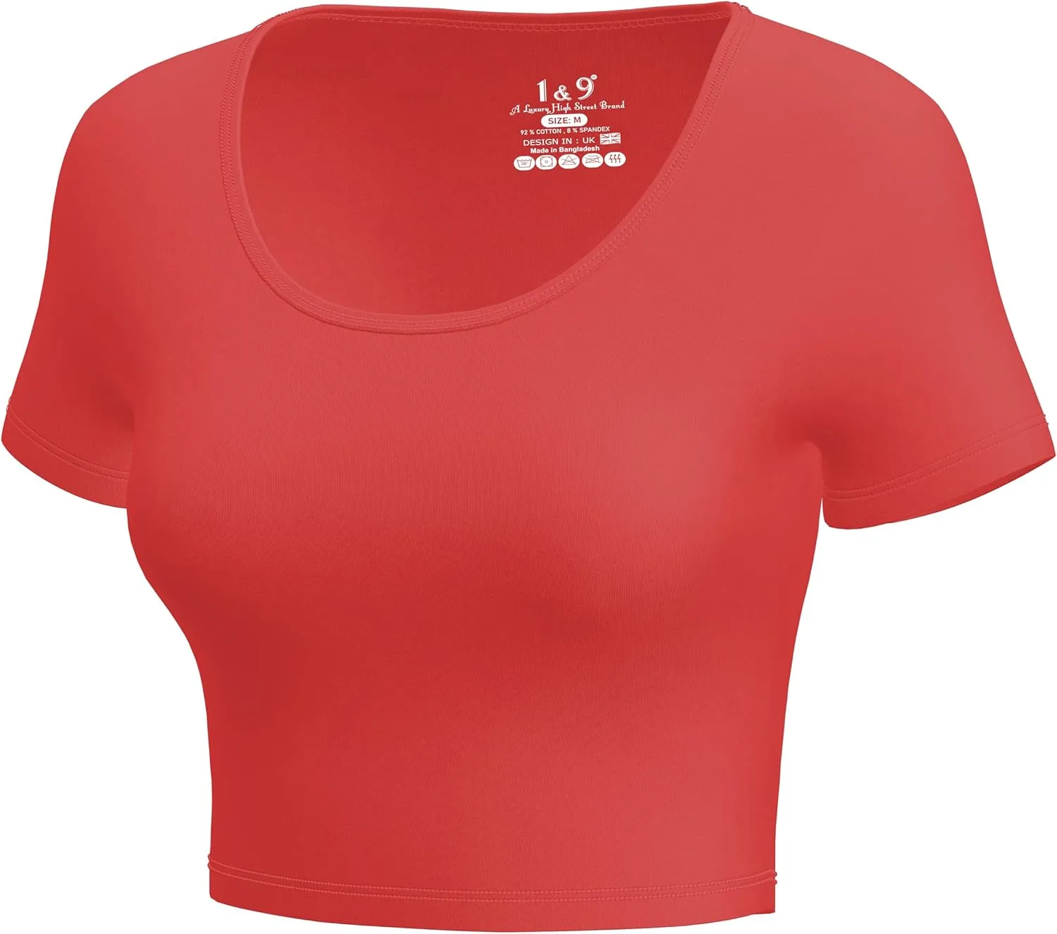 Basic Crop Tops for Women Short Sleeve T-Shirts Scoop Neck Cropped Shirts Women's Crop Top Cute Summer Tops Slim Fit Tees