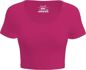 Basic Crop Tops for Women Short Sleeve T-Shirts Scoop Neck Cropped Shirts Women's Crop Top Cute Summer Tops Slim Fit Tees