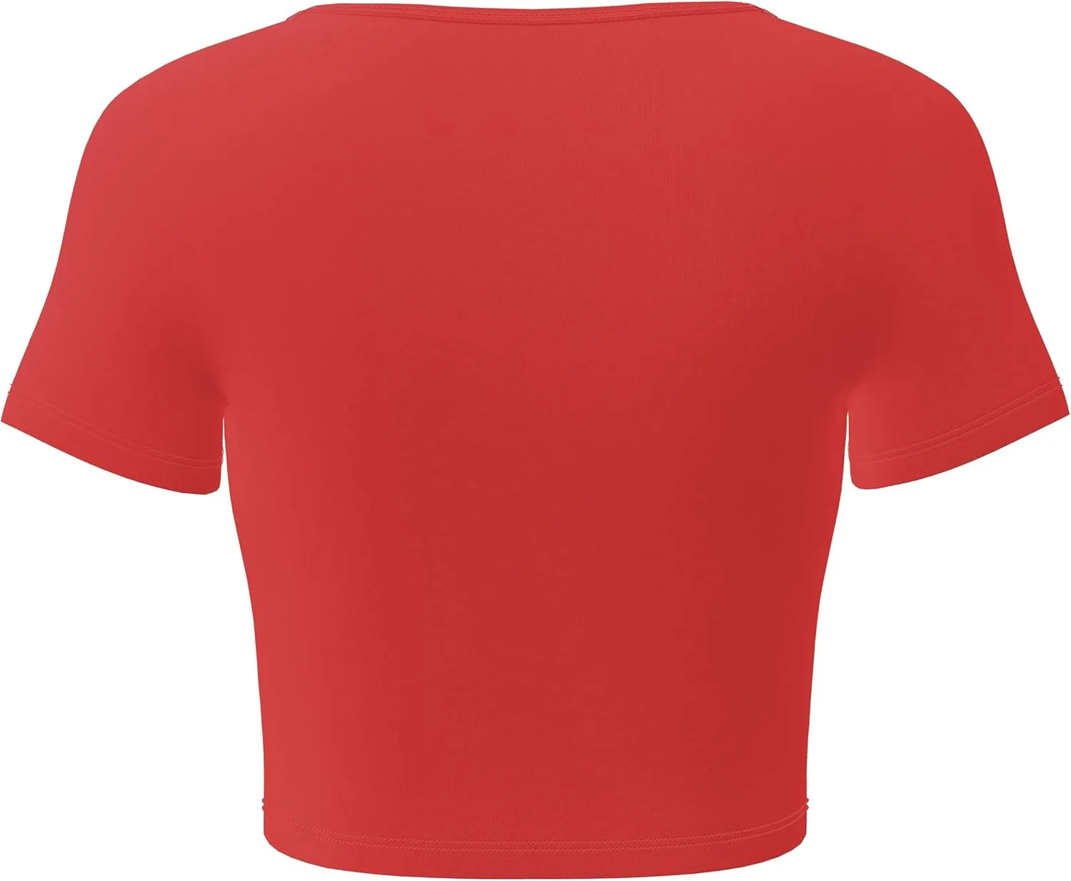 Basic Crop Tops for Women Short Sleeve T-Shirts Scoop Neck Cropped Shirts Women's Crop Top Cute Summer Tops Slim Fit Tees