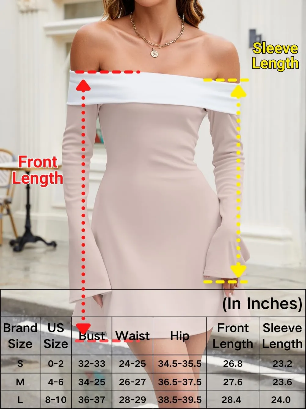 Bell Long Sleeve Corset Mini Dress, Cocktail Semi Formal, Off The Shoulder Flare Dresses for Women, Date Night