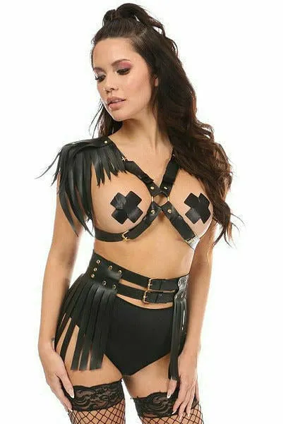 Black/Gold Fringe Shoulder Harness
