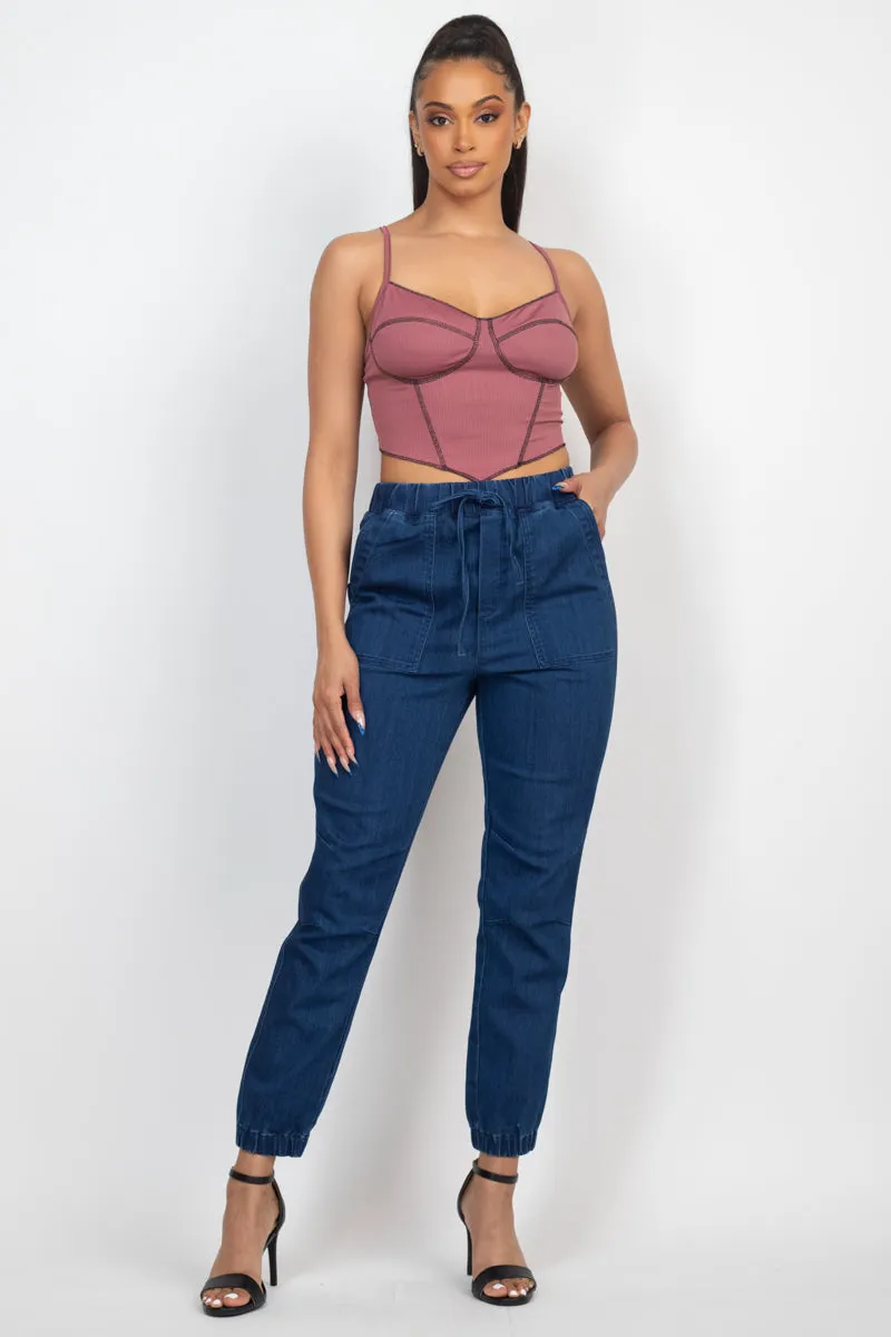 Bustier Ribbed Crop Top