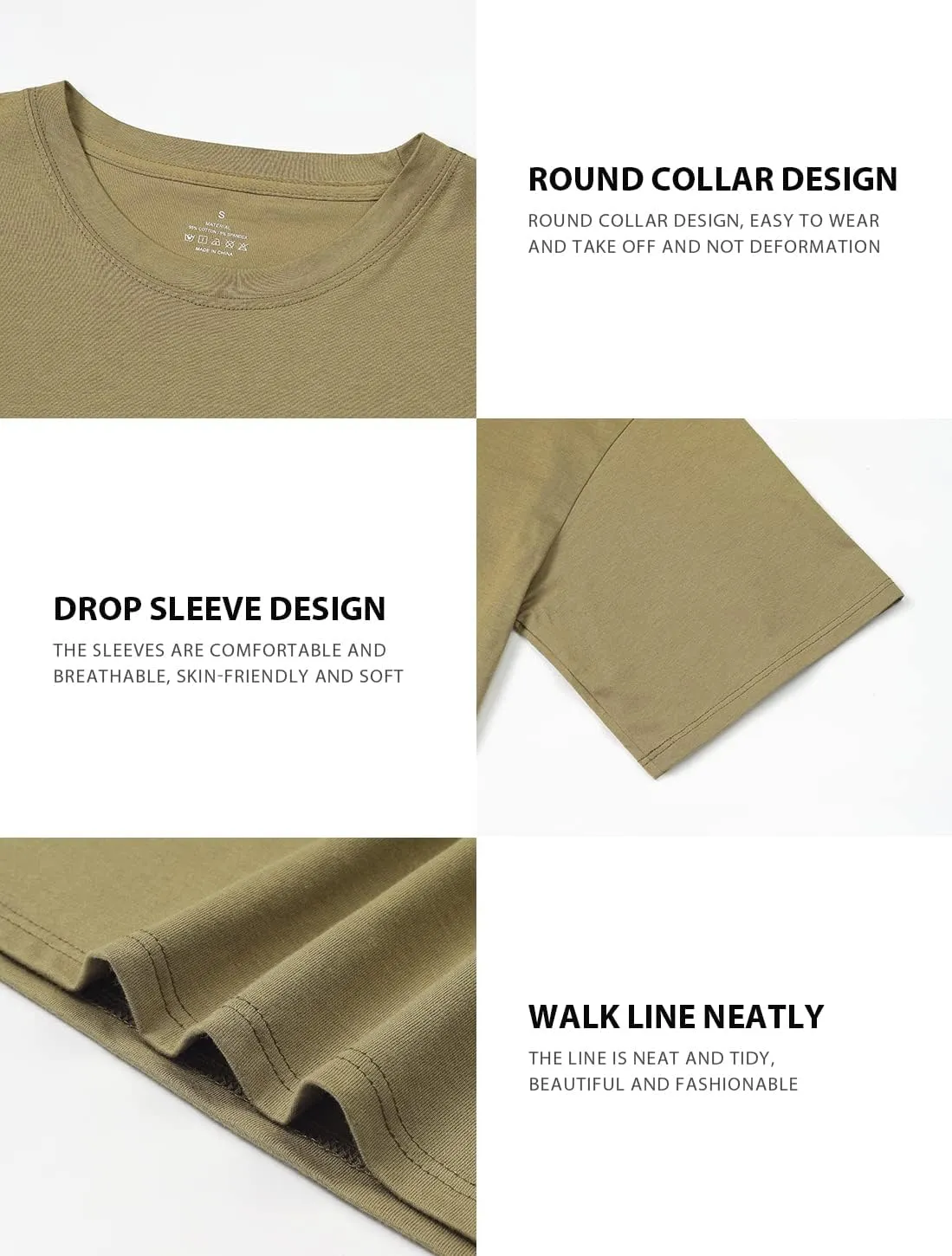 Cosy Pyro 4-Pack Women's Cotton Crop T-Shirts Short Sleeve Solid Cropped Athletic Top Round Neck Casual Workout Yoga Tees