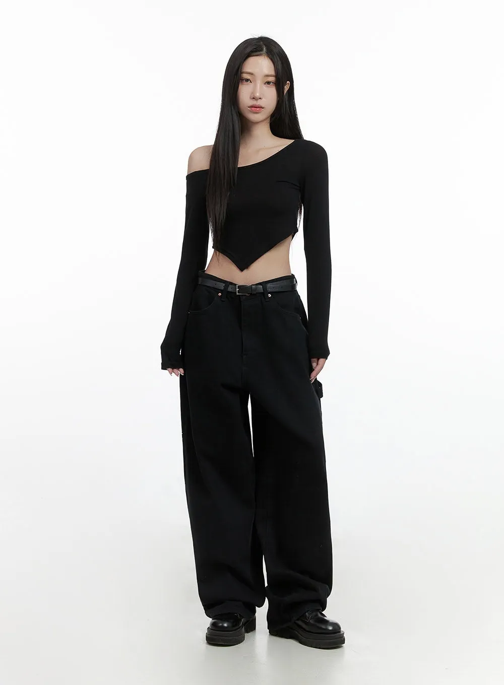 Cotton Wide-Leg Carpenter Pants CS430