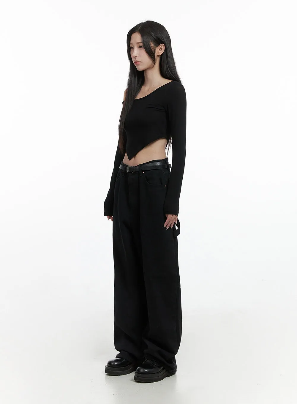 Cotton Wide-Leg Carpenter Pants CS430