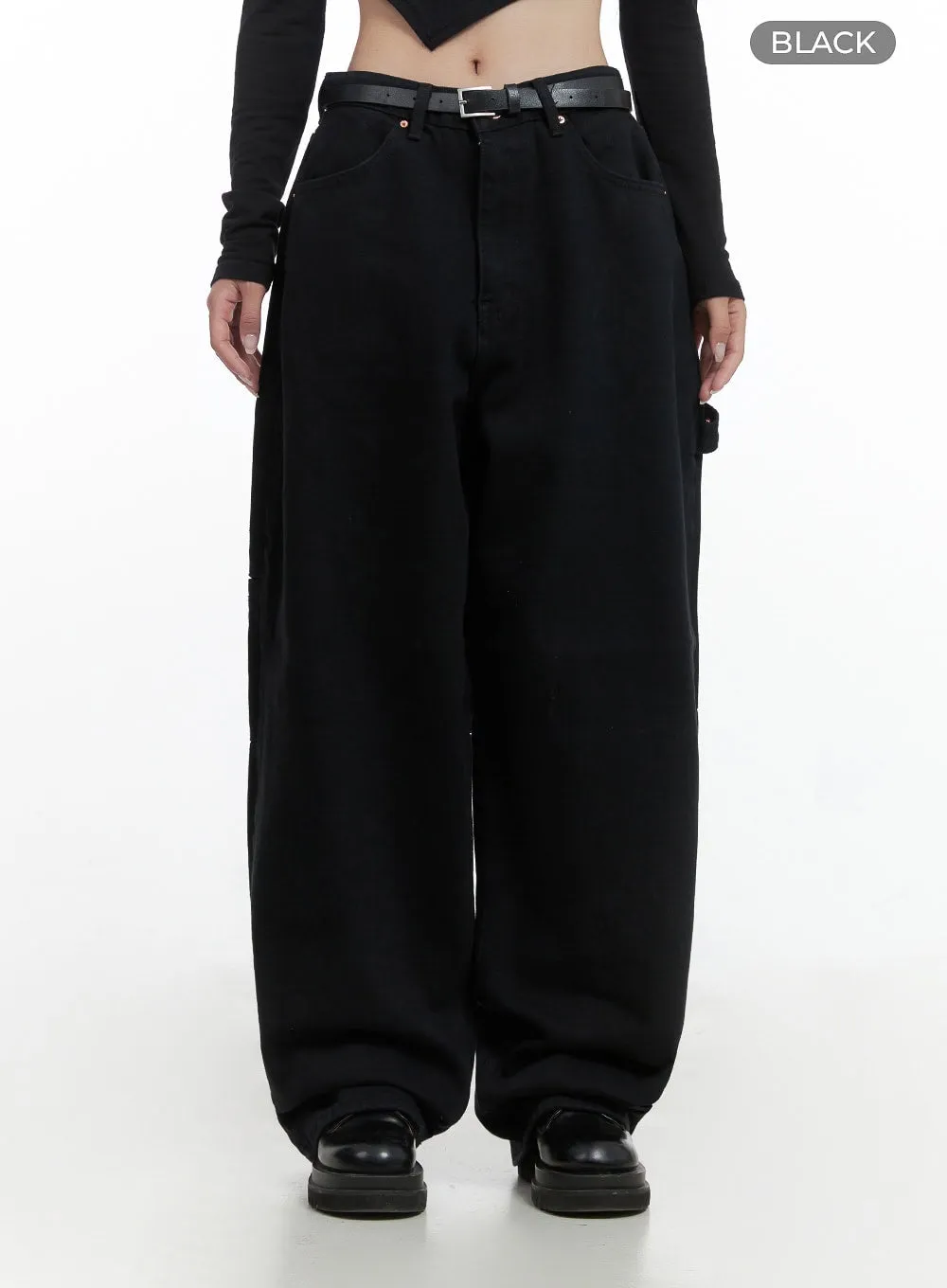 Cotton Wide-Leg Carpenter Pants CS430