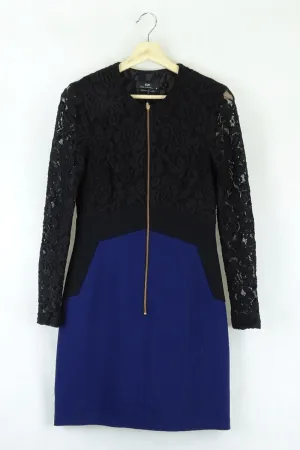 Cue Black Lace And Blue Dress 8
