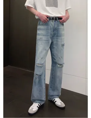 Cui Distressed and Ripped Knee Jeans