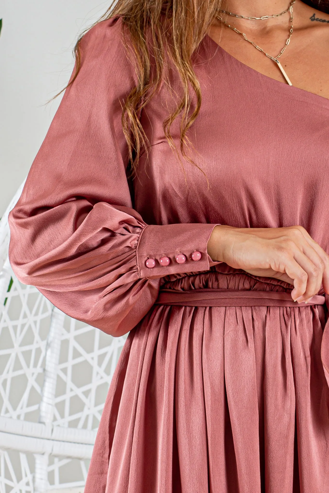 Dark Mauve One Shoulder Maxi Dress