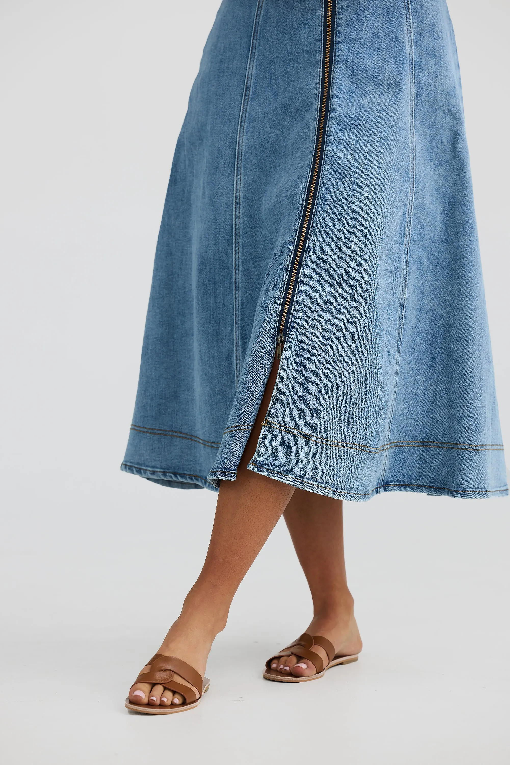 Denim Midi Dress - Blue Denim
