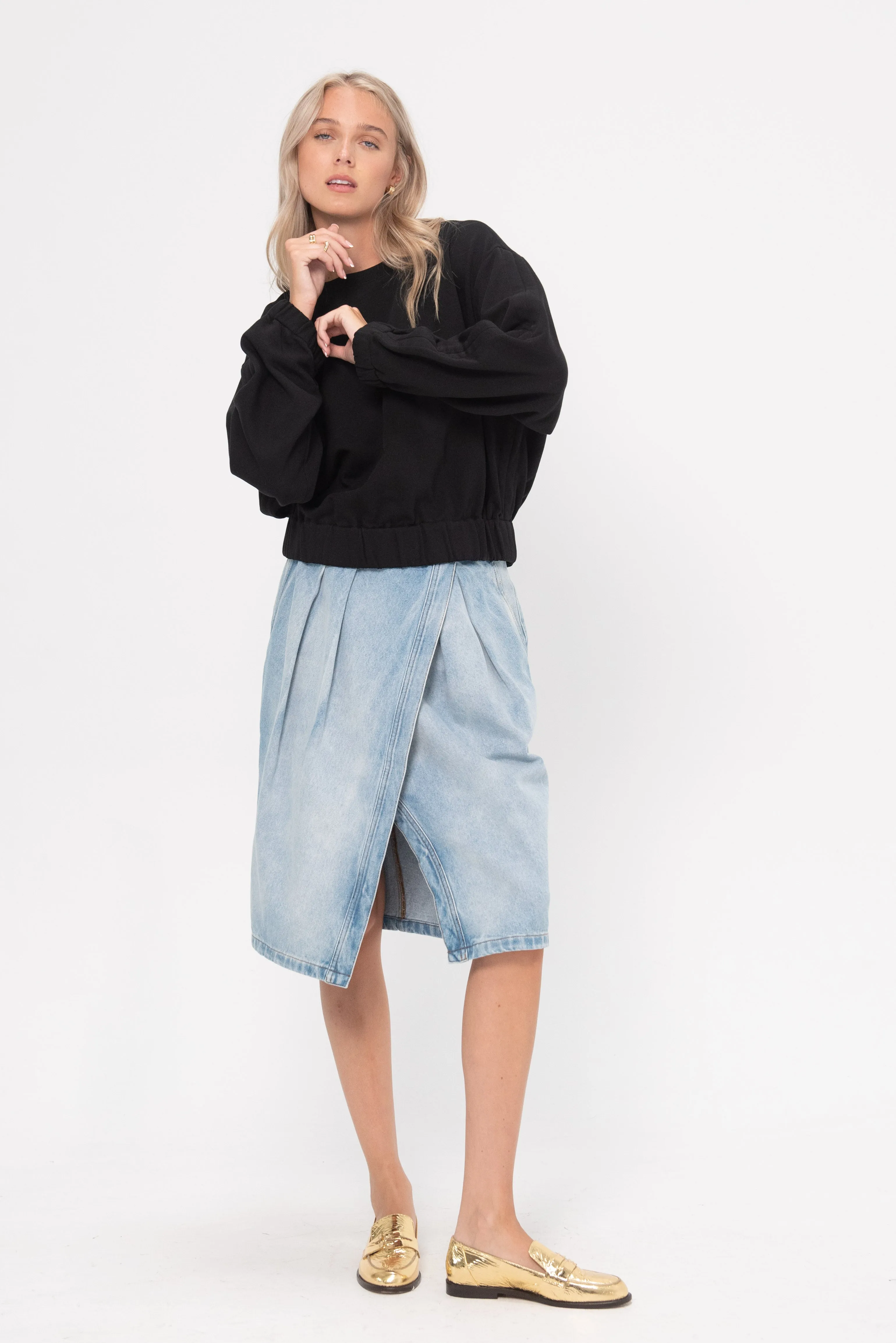 Denim Skirt, Light Blue