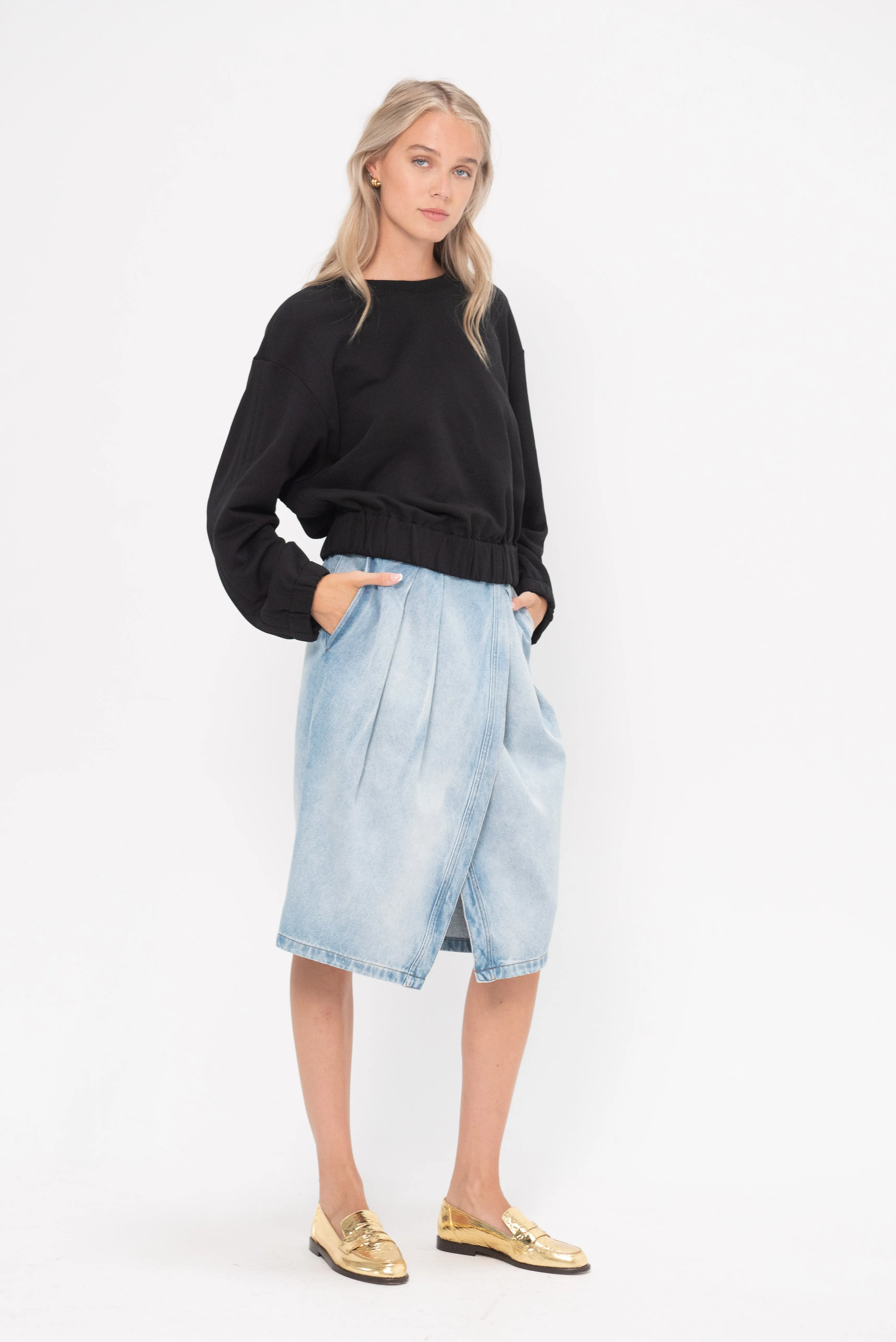 Denim Skirt, Light Blue