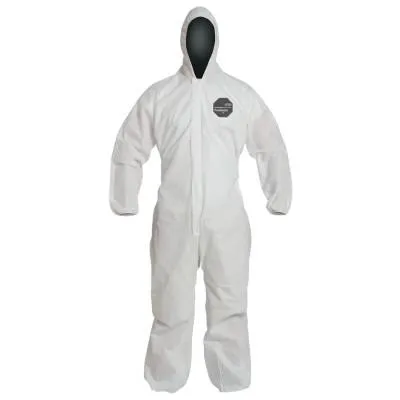 DuPont™ Proshield 10 Coveralls White with Attached Hood, White, Medium, PB127SW-MD