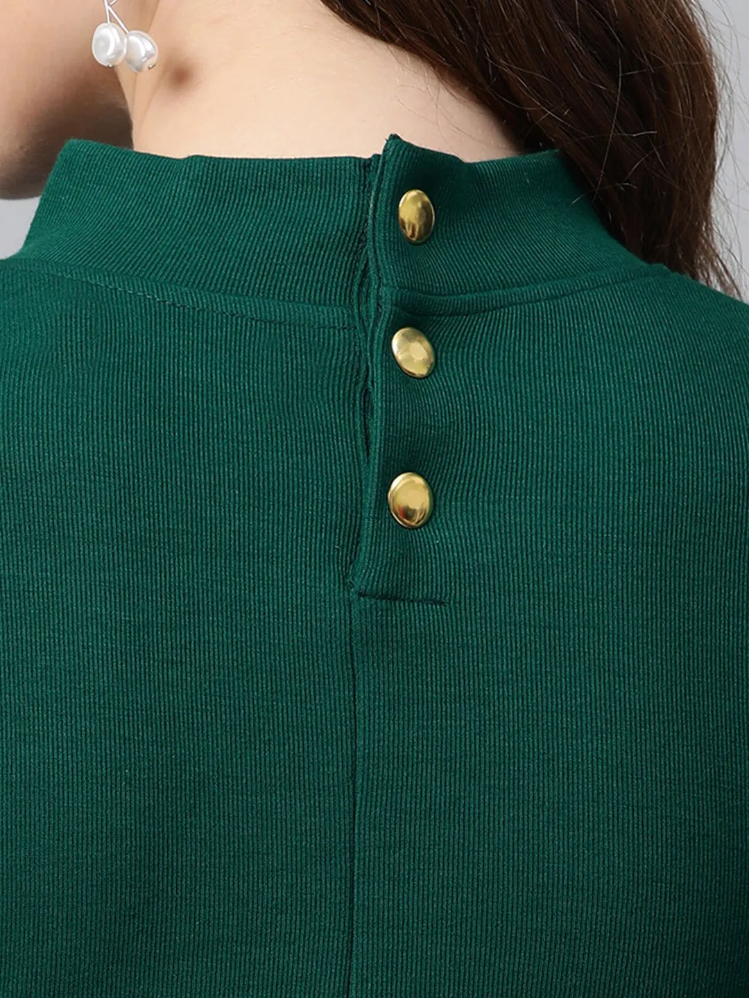 Emerald Rib Full Sleeve Bodycon Dress