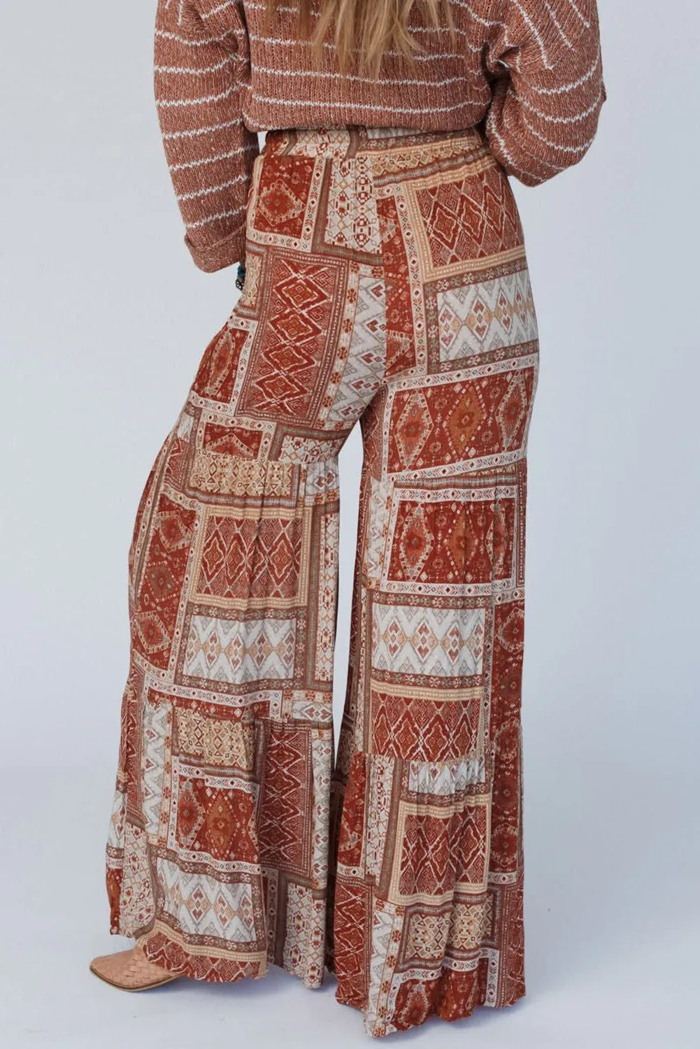 Geometric Wide Leg Pants