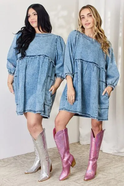 HEYSON Denim Babydoll Dress