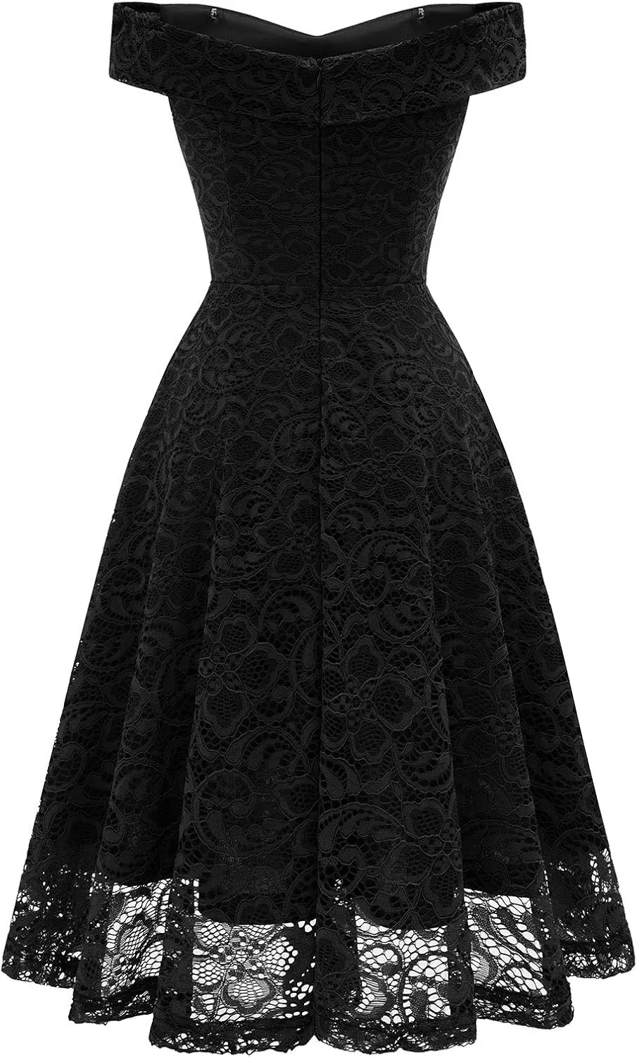 HomRain Women's Elegant Floral Lace Dress Off The Shoulder High Low Hem Dresses for Wedding for Cocktail for Party