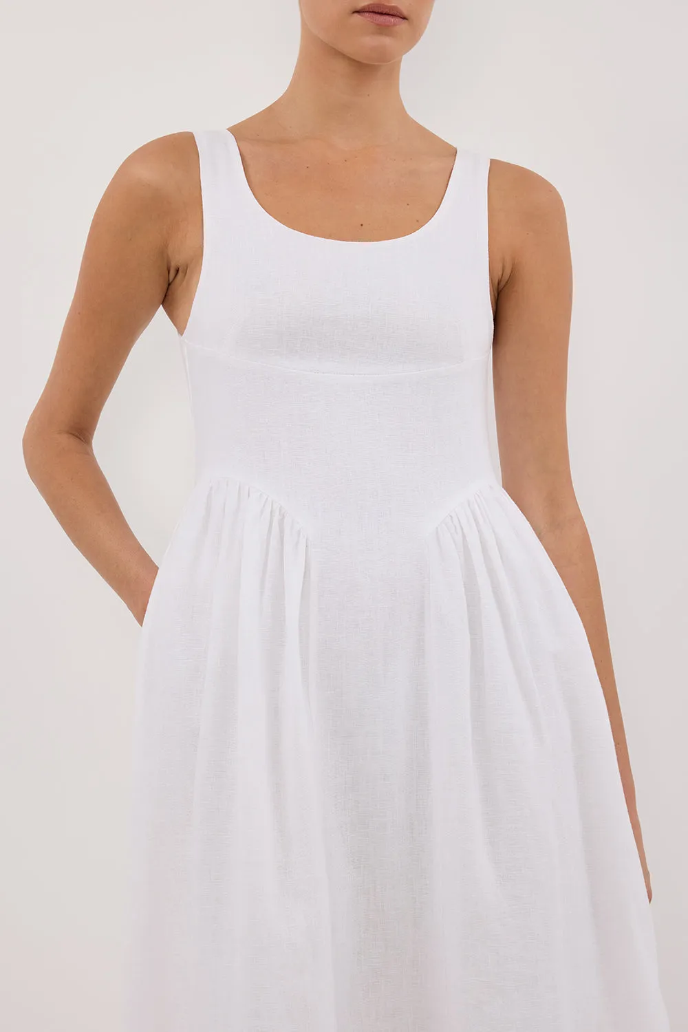 IBIZA WHITE LINEN DRESS