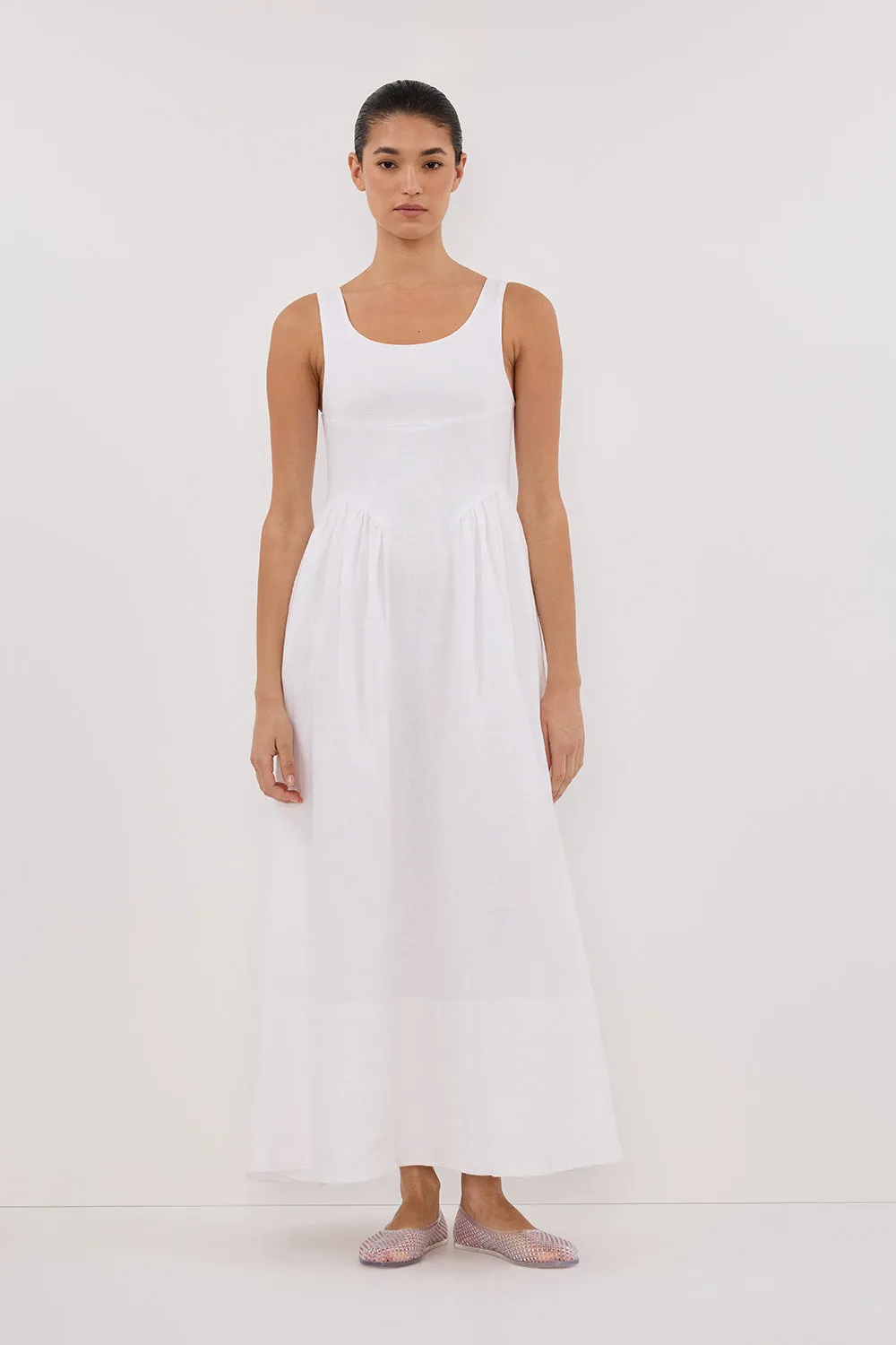 IBIZA WHITE LINEN DRESS