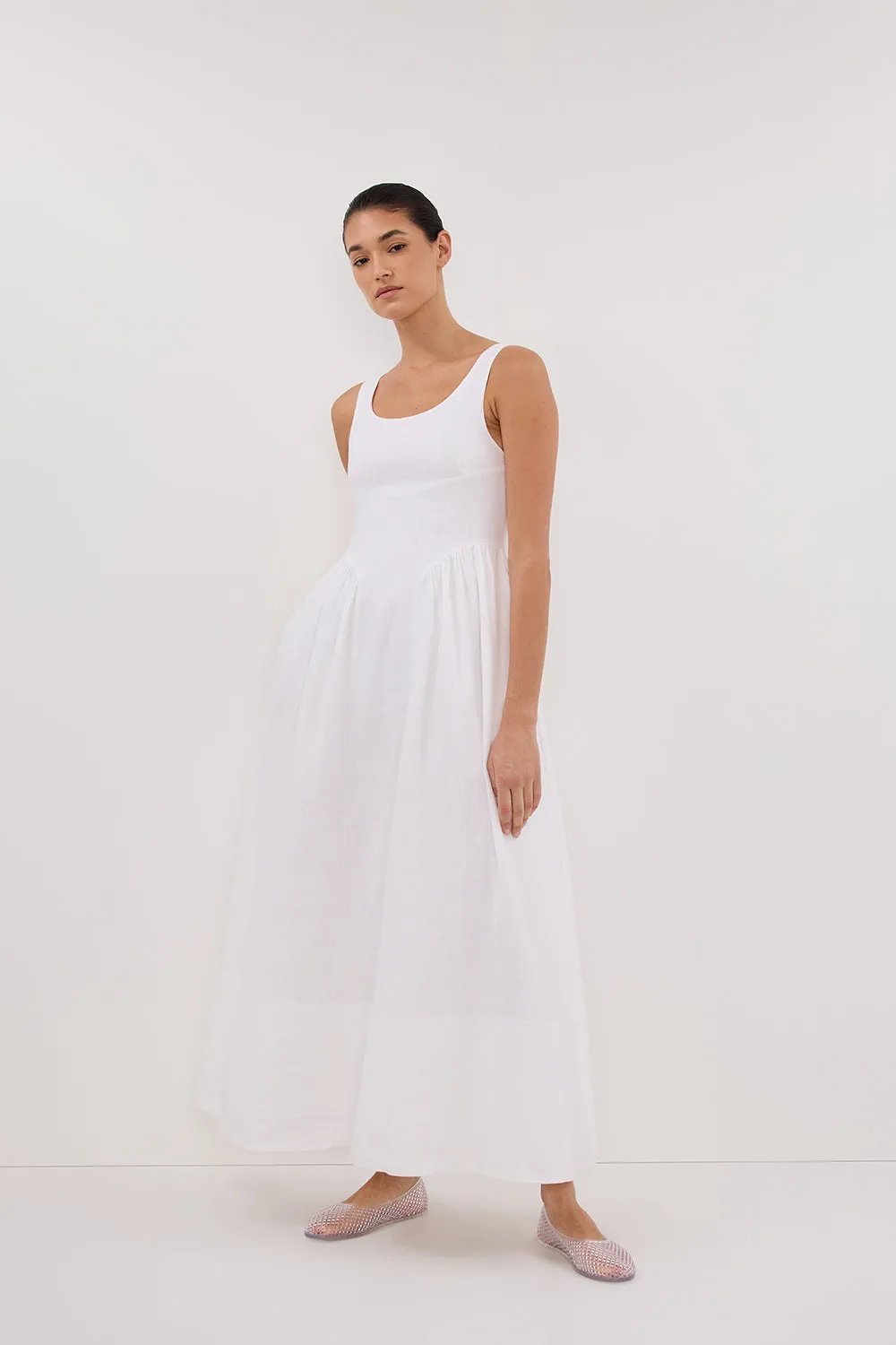 IBIZA WHITE LINEN DRESS