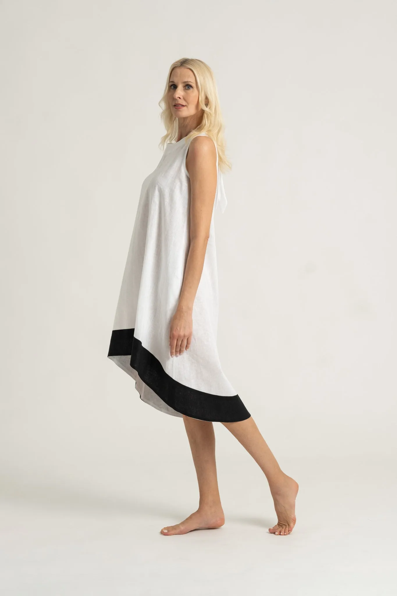 Illya Linen Midi Dress White II