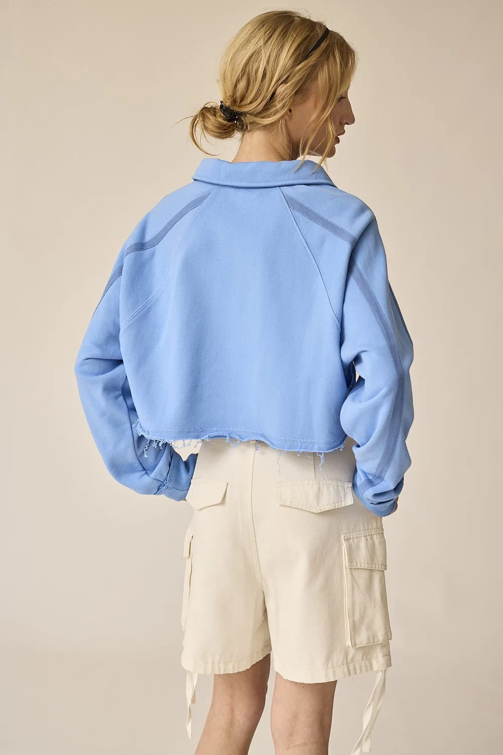 Isabella Loose Fit Collared Crop Top