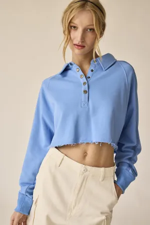 Isabella Loose Fit Collared Crop Top