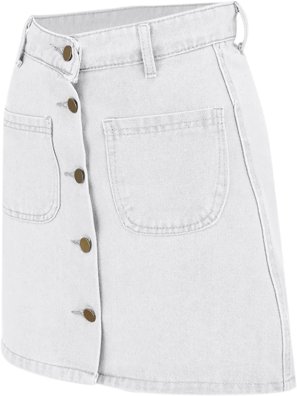 Jean Skirts for Women Denim High Waisted Trendy Stretchy Button Front Short Mini Pencil Skirt with Patch Pockets