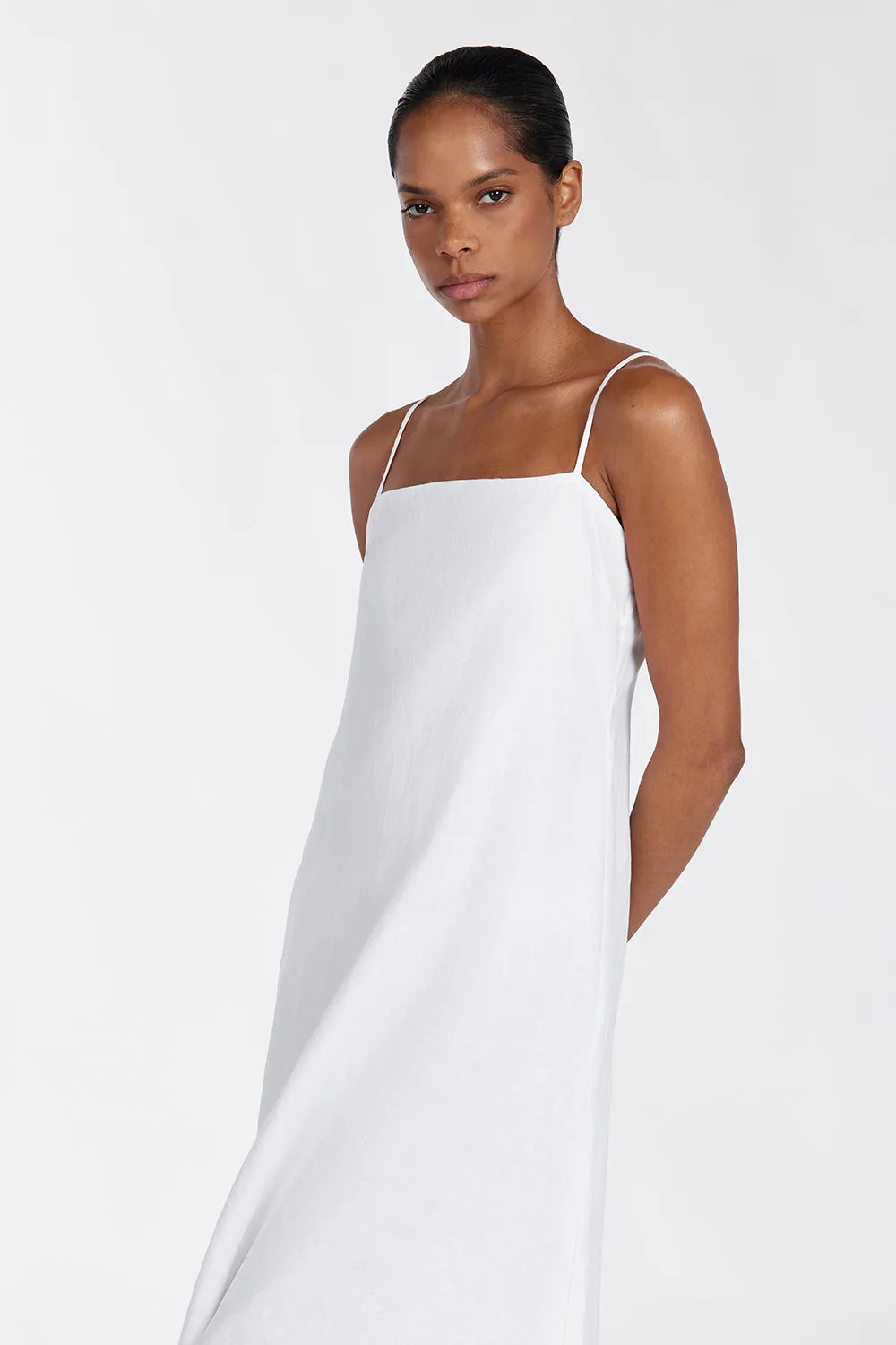 JEM WHITE LINEN MAXI DRESS