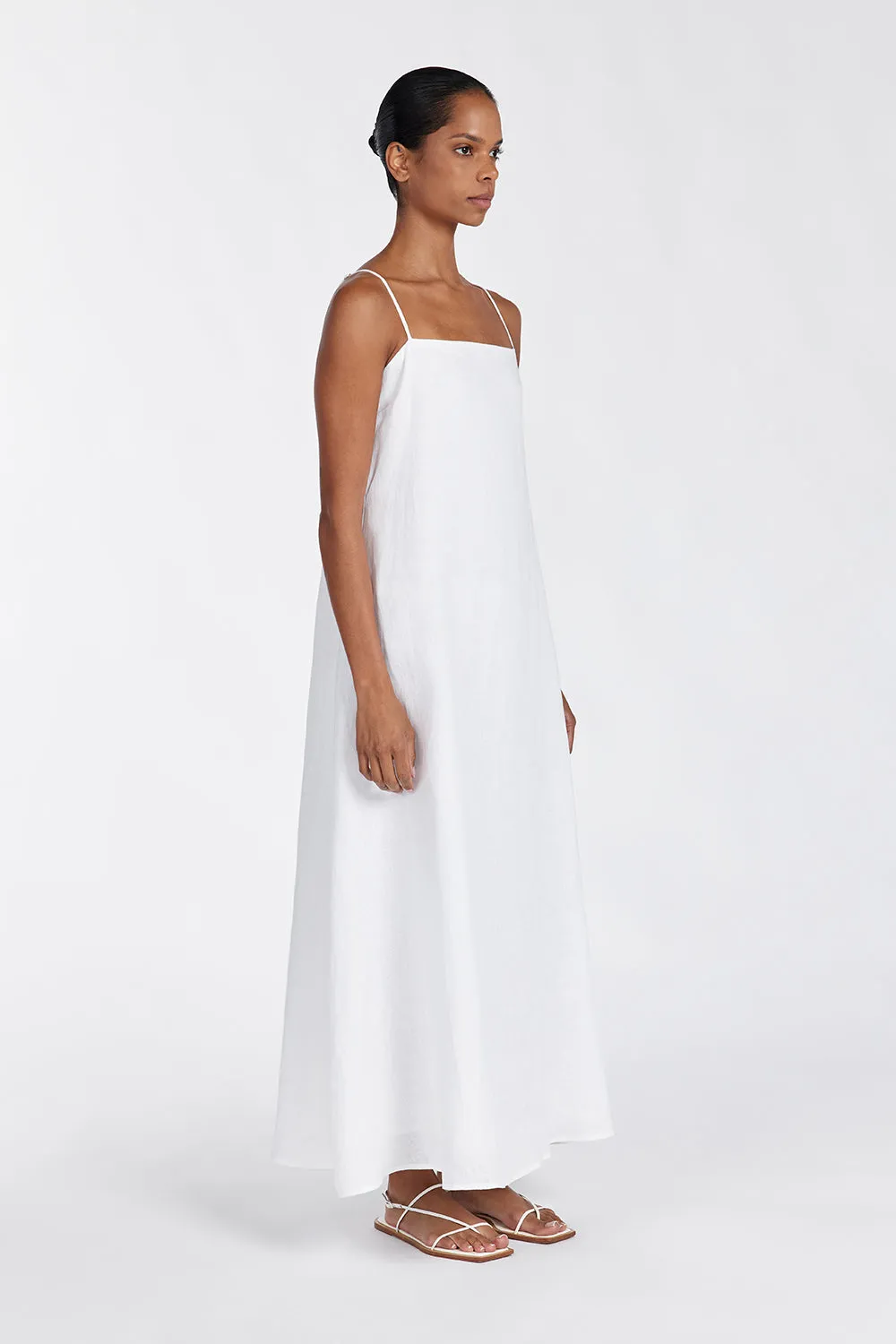 JEM WHITE LINEN MAXI DRESS