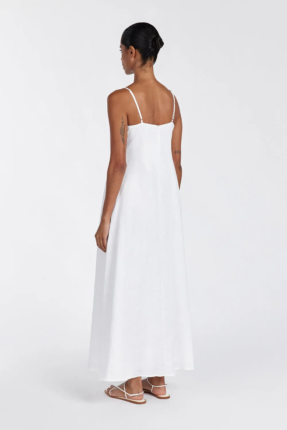 JEM WHITE LINEN MAXI DRESS