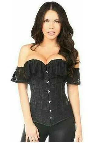 Lavish Black Lace Off-The-Shoulder Corset
