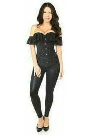 Lavish Black Lace Off-The-Shoulder Corset