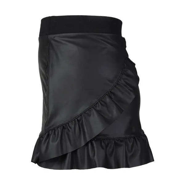 LEATHER SHORT SKIRT - BLACK