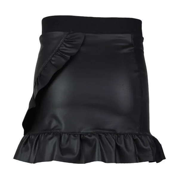 LEATHER SHORT SKIRT - BLACK