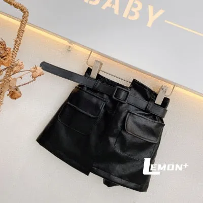 Leather Skirt with Belt