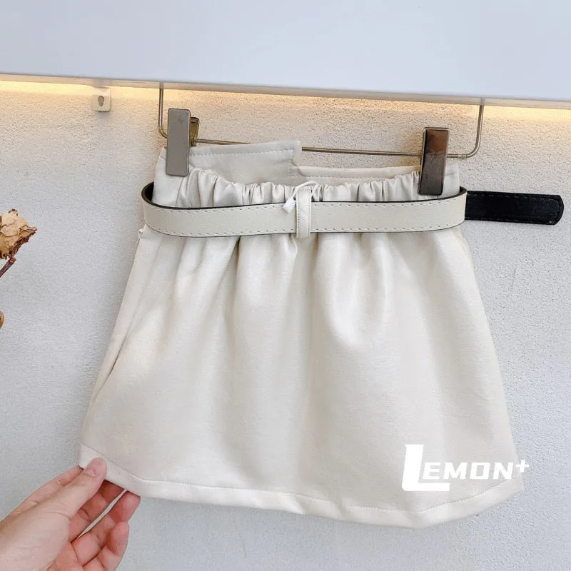 Leather Skirt with Belt