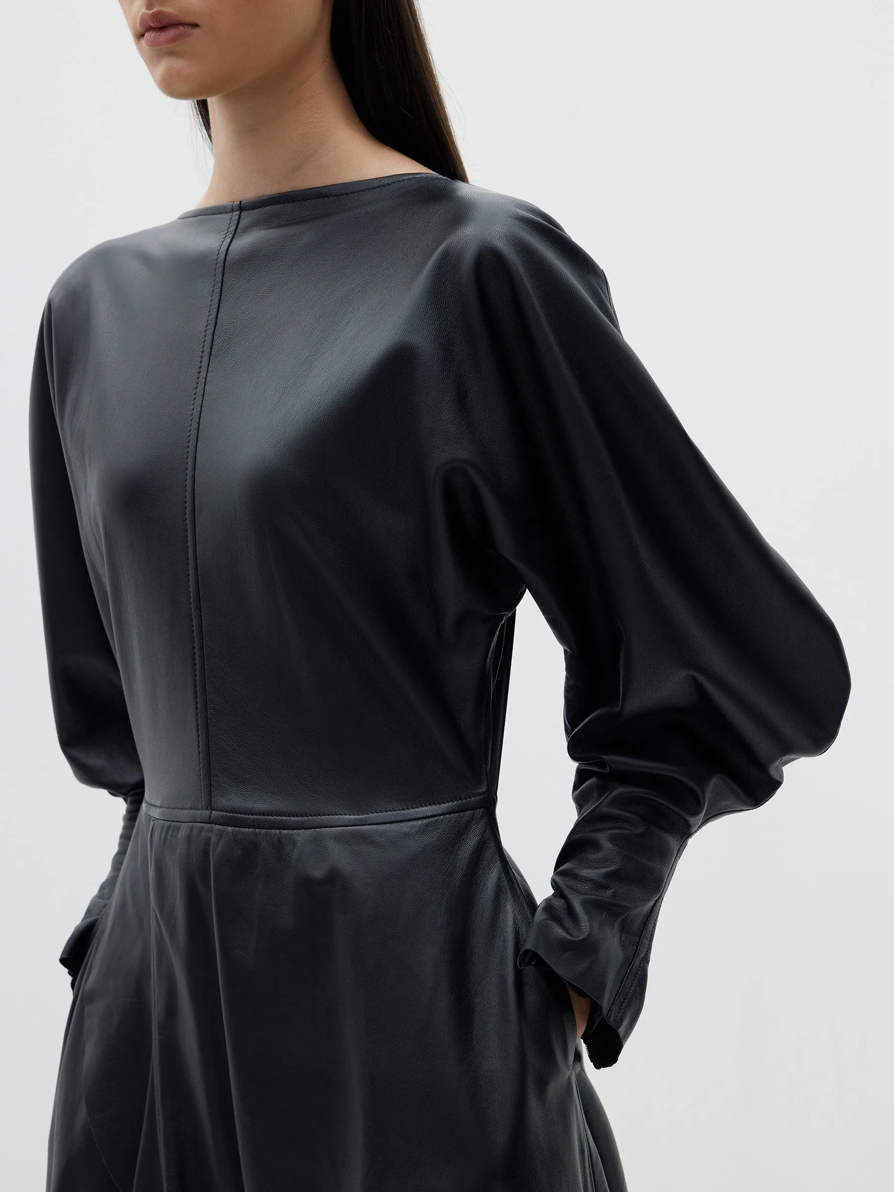leather waisted dress
