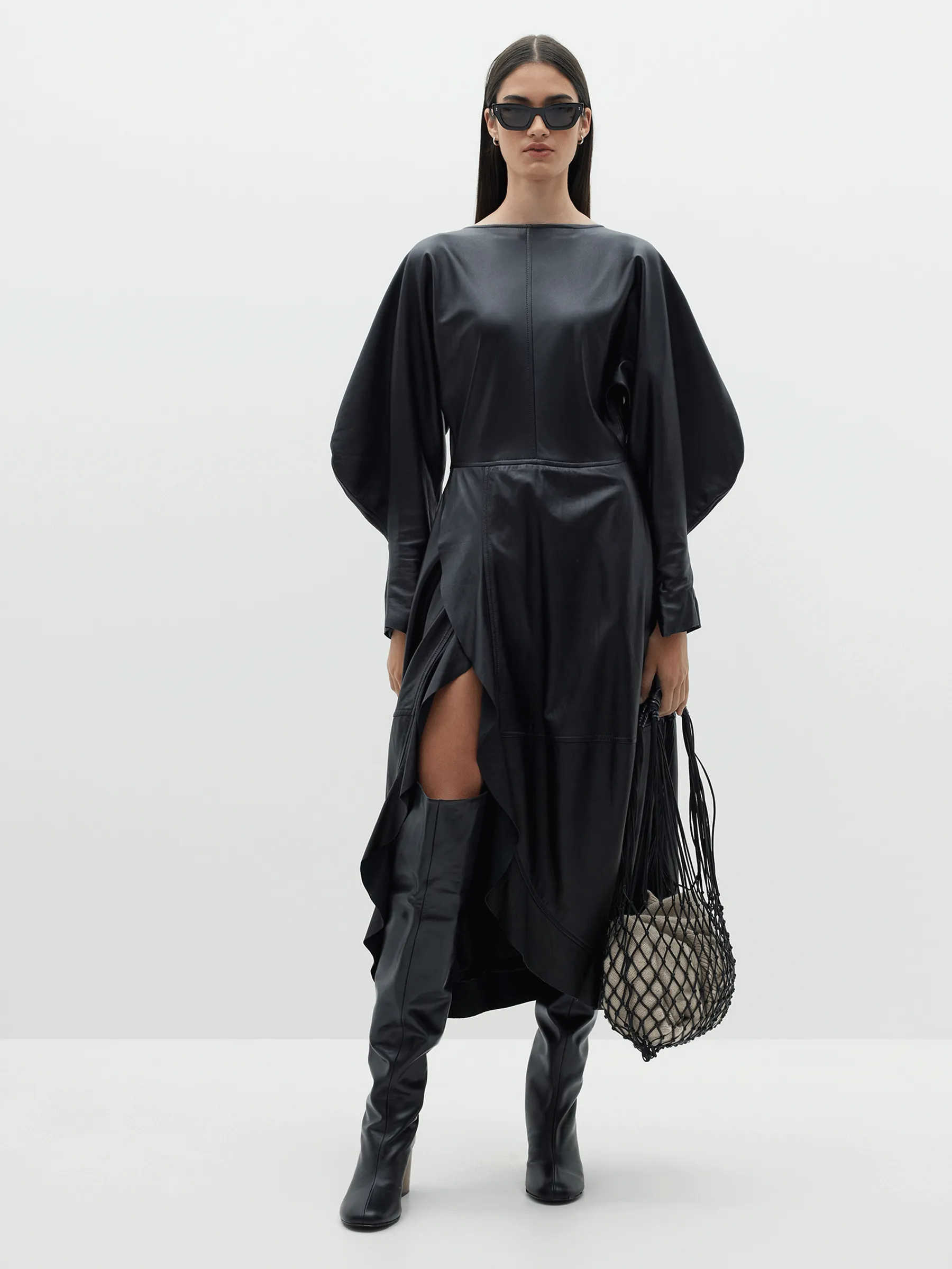leather waisted dress