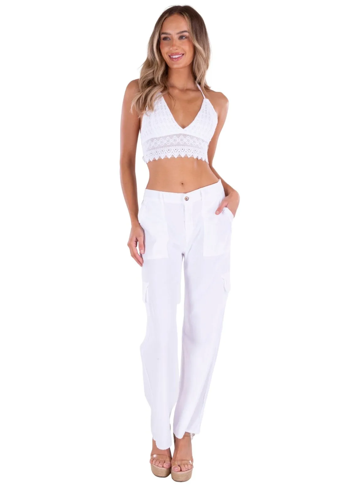'Lilo' Flare Pants White