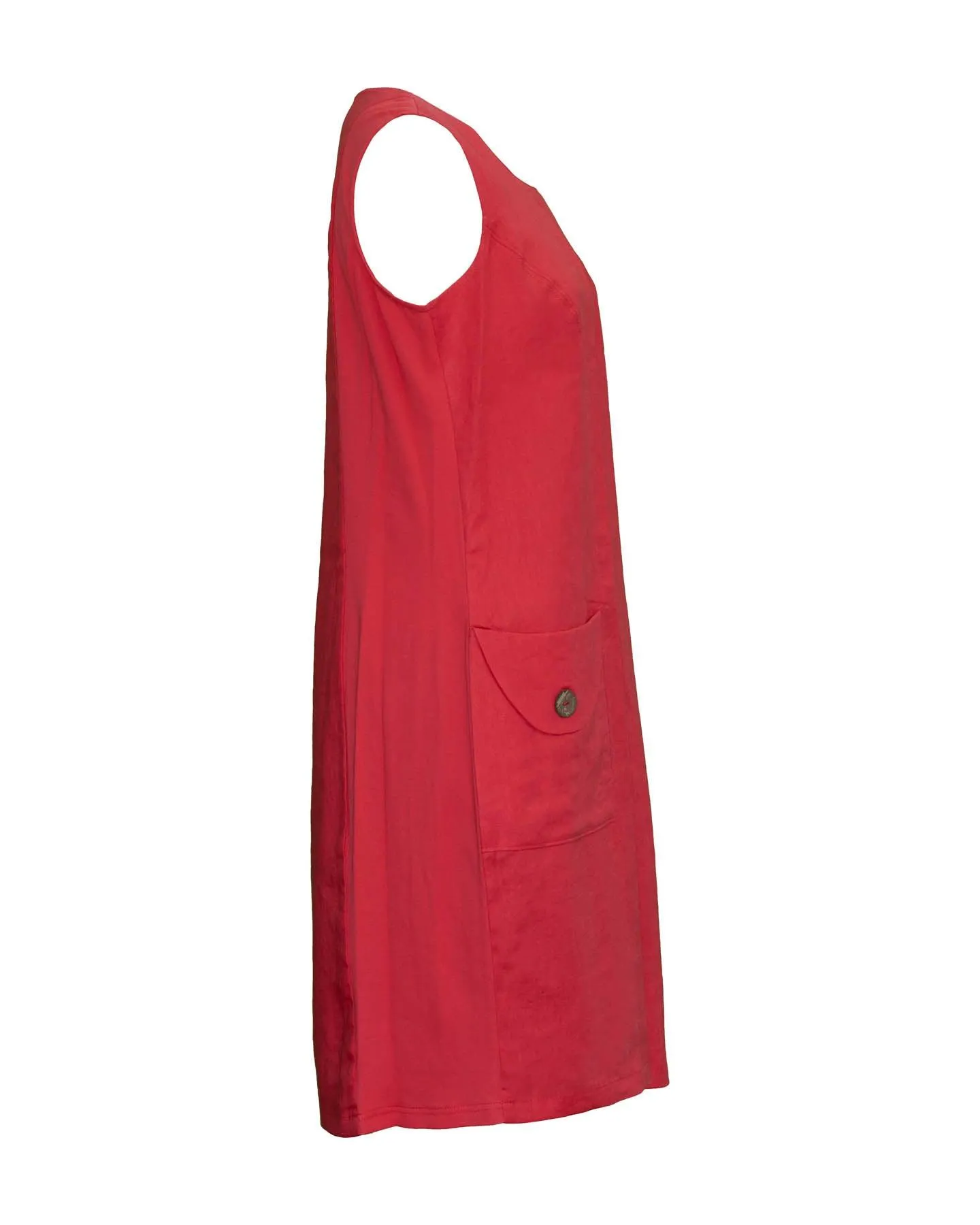 Linen Sleeveless Dress True Red