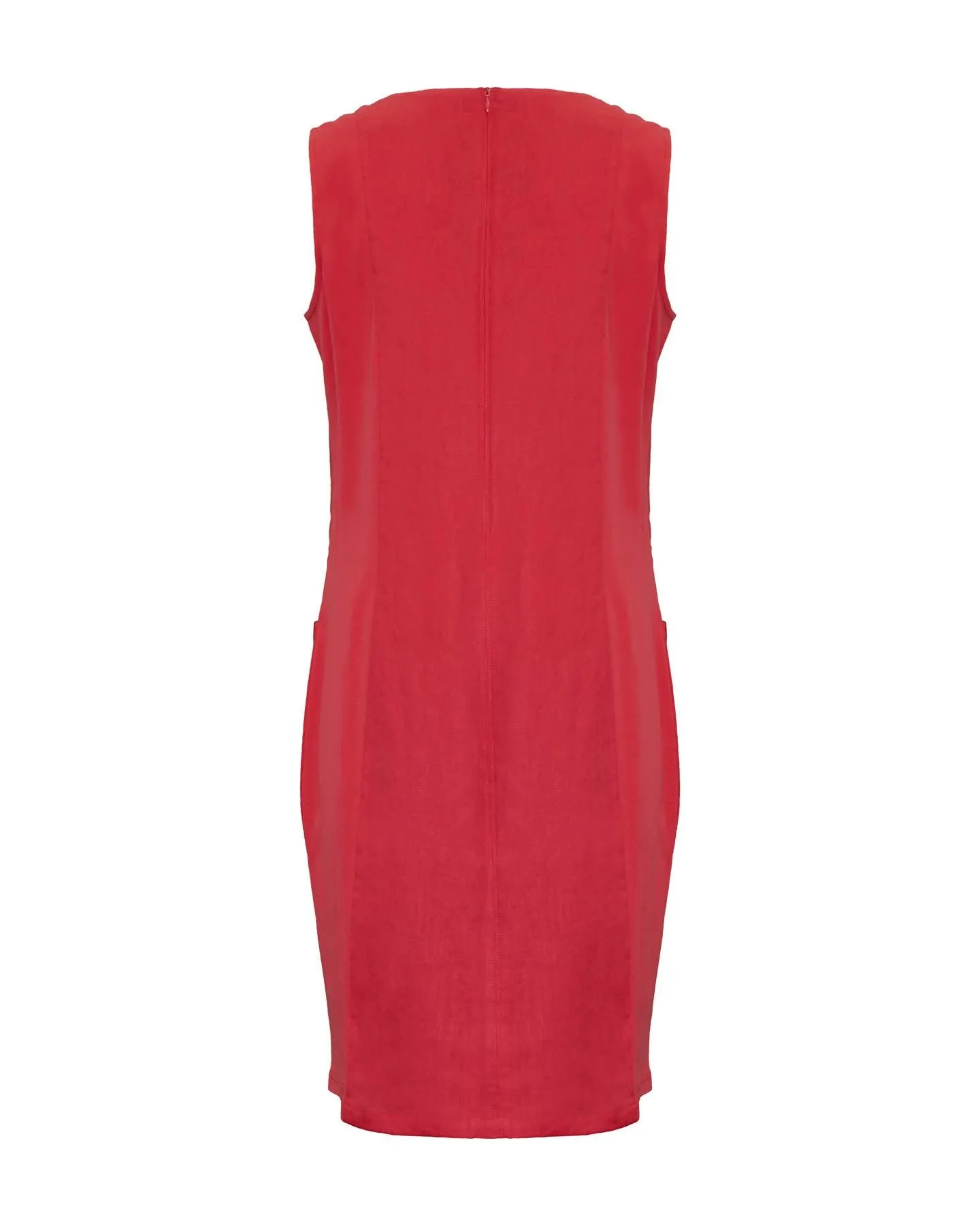 Linen Sleeveless Dress True Red