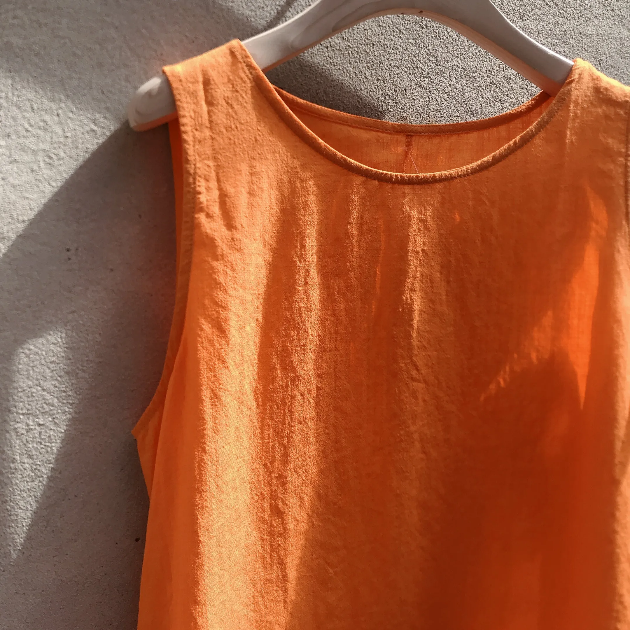 Long Sleeveless Linen Dress
