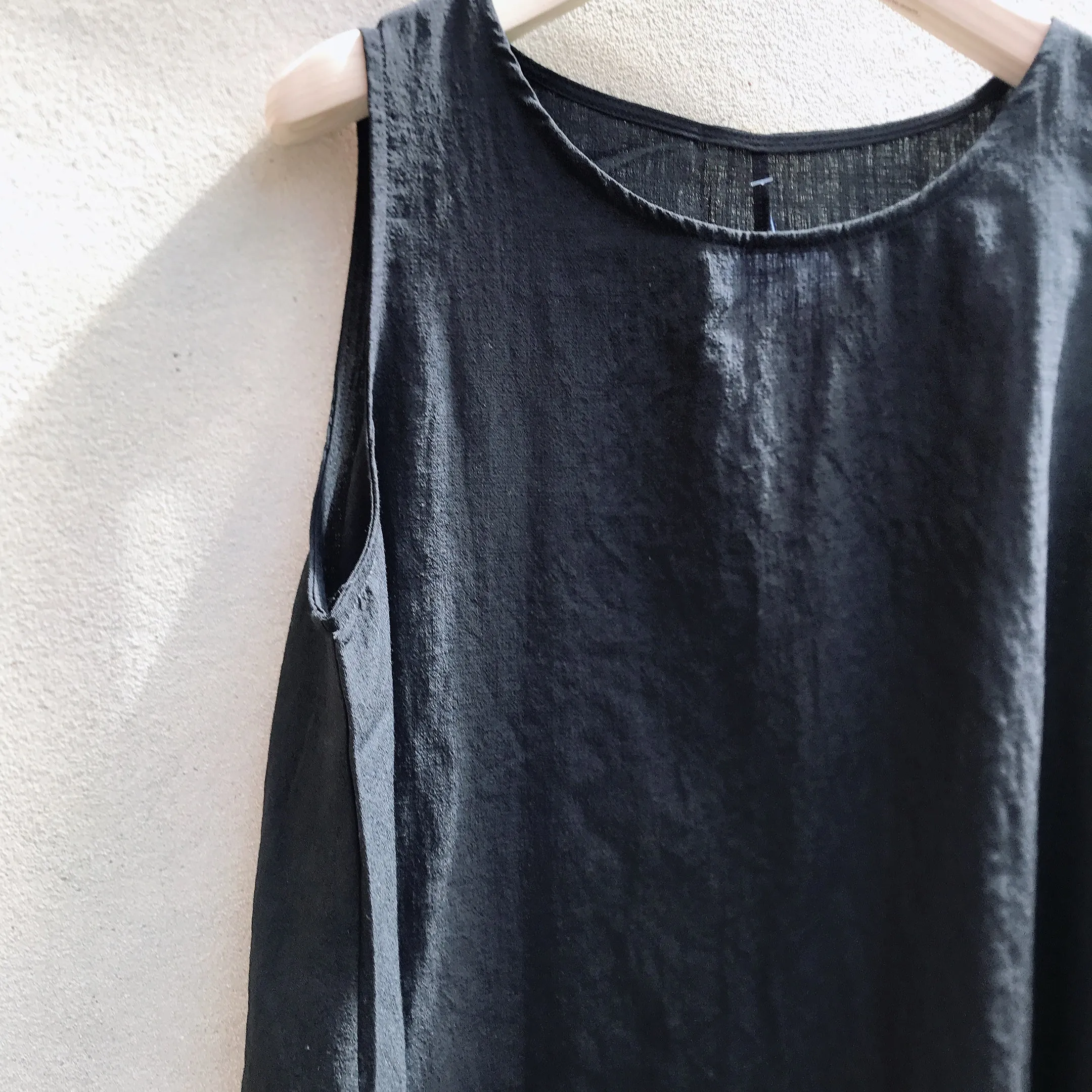 Long Sleeveless Linen Dress