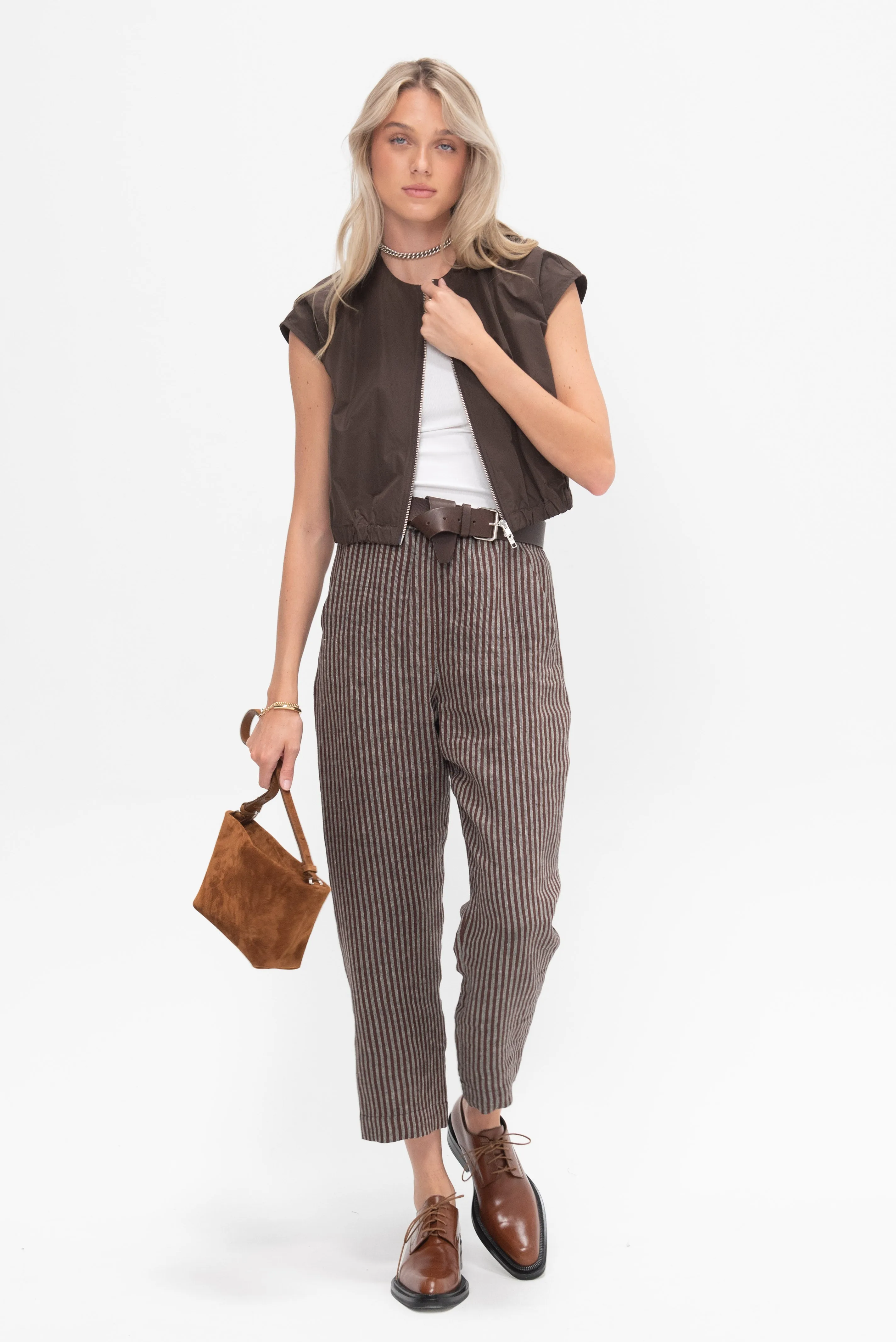 Lyla Pants, Brown Stripe