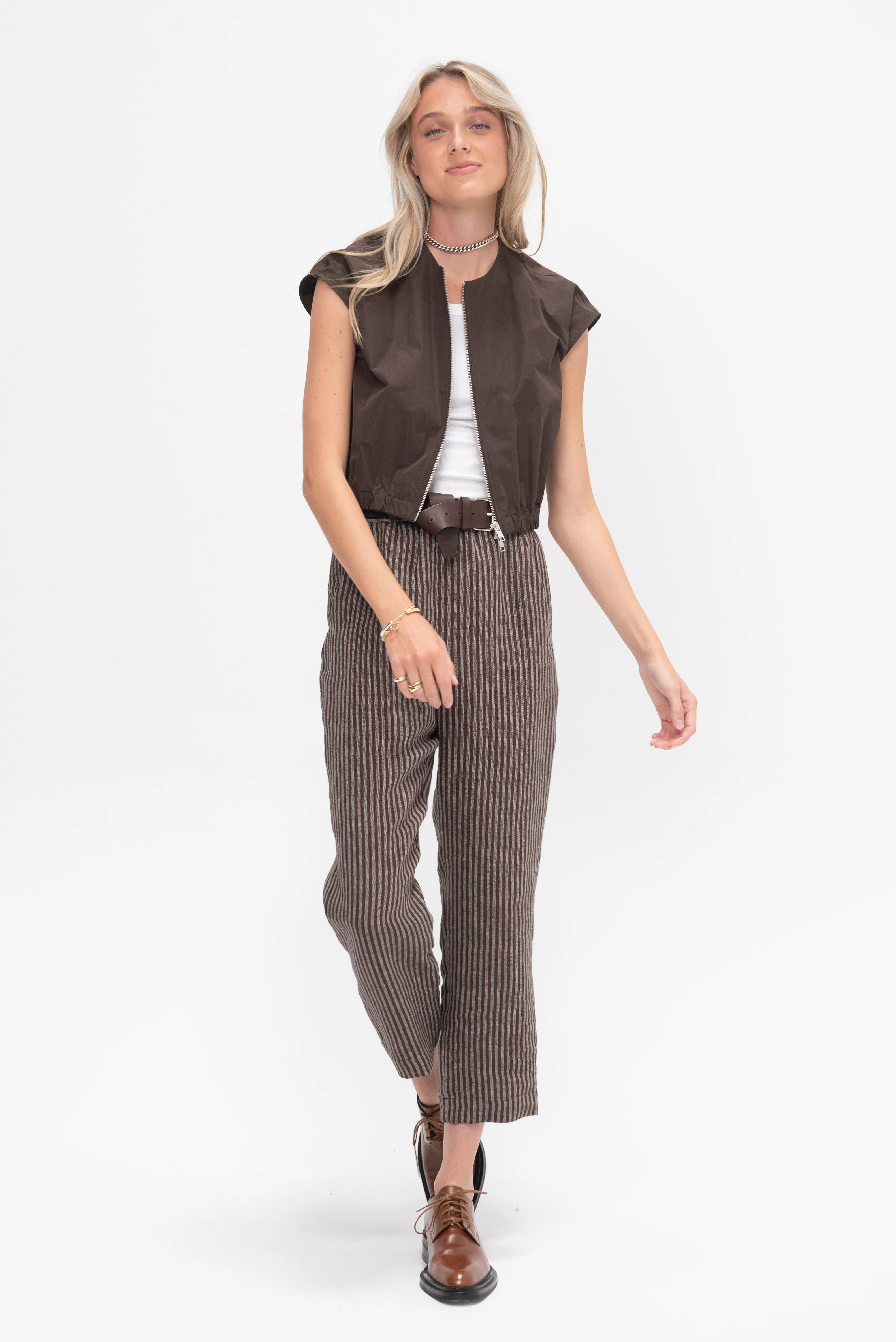 Lyla Pants, Brown Stripe
