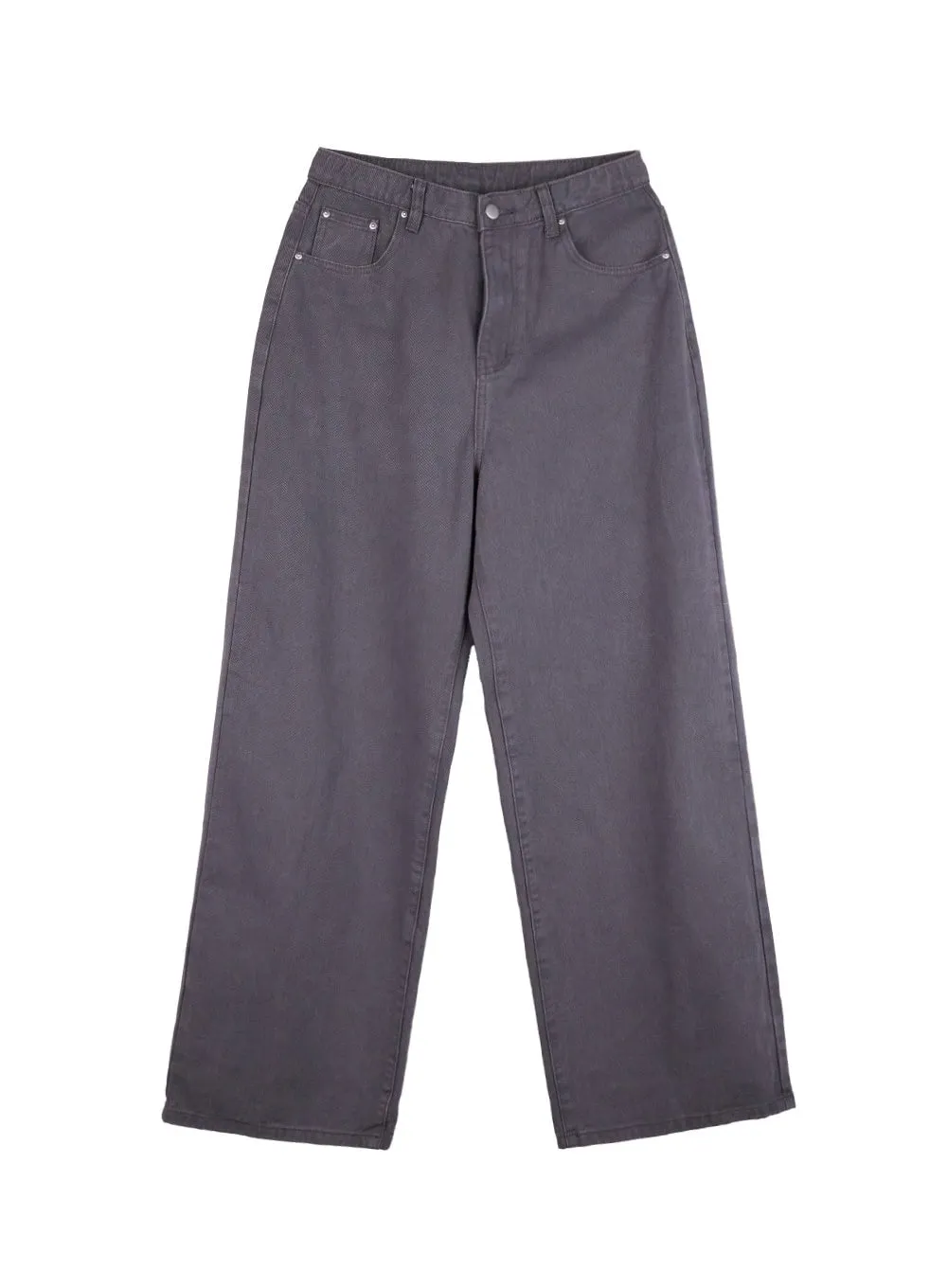 Men's Solid Cotton Wide-Leg Pants IN426